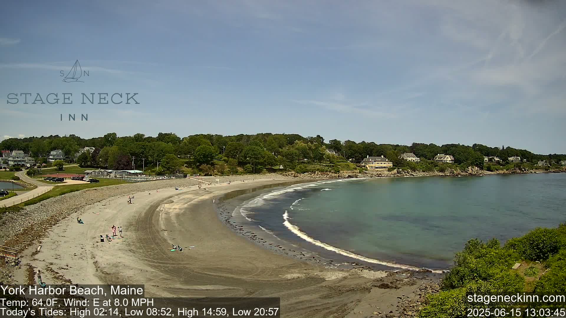 York Harbor Beach Live Cam, Maine USA 