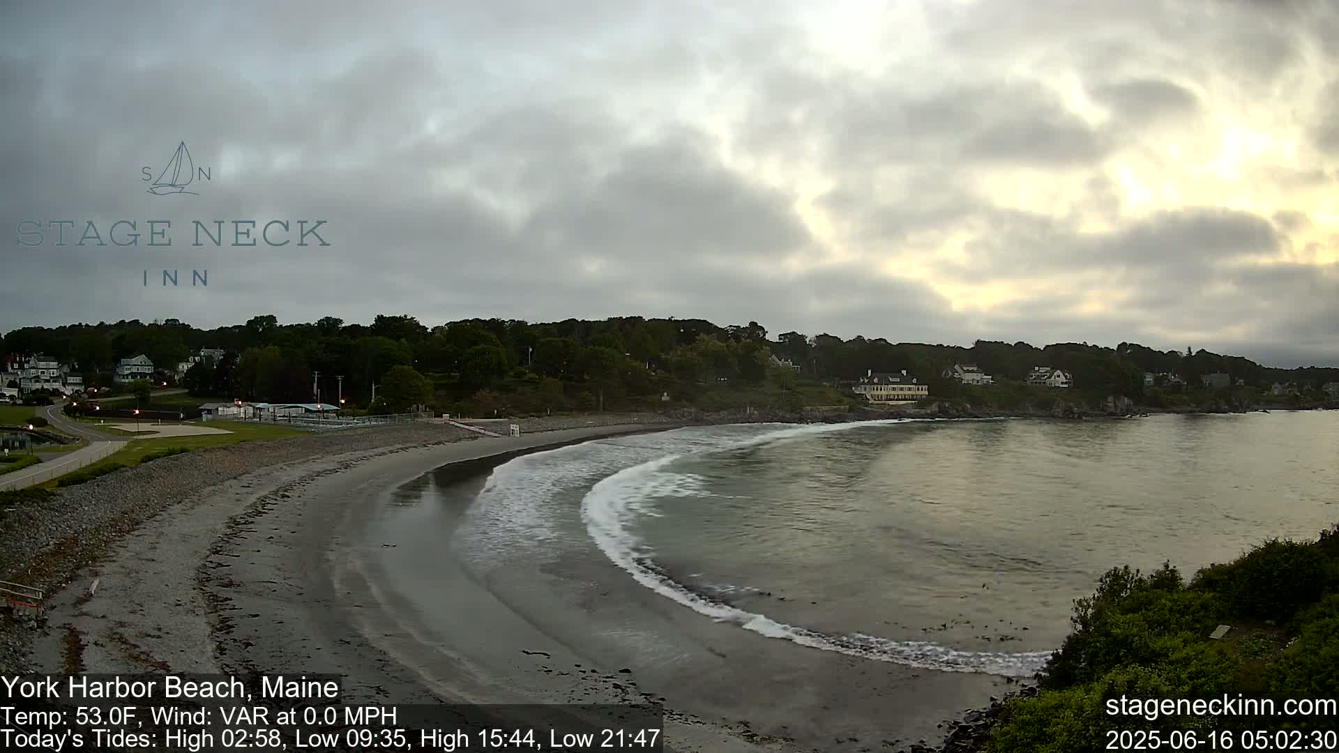 York Harbor Beach Live Cam, Maine USA 