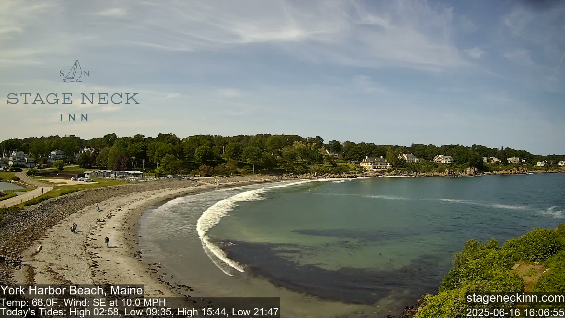 York Harbor Beach Live Cam, Maine USA 