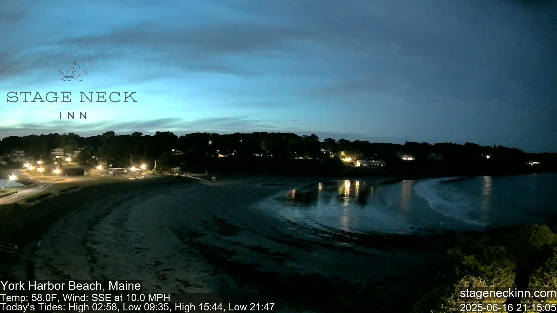 York Harbor Beach Live Cam, Maine USA 