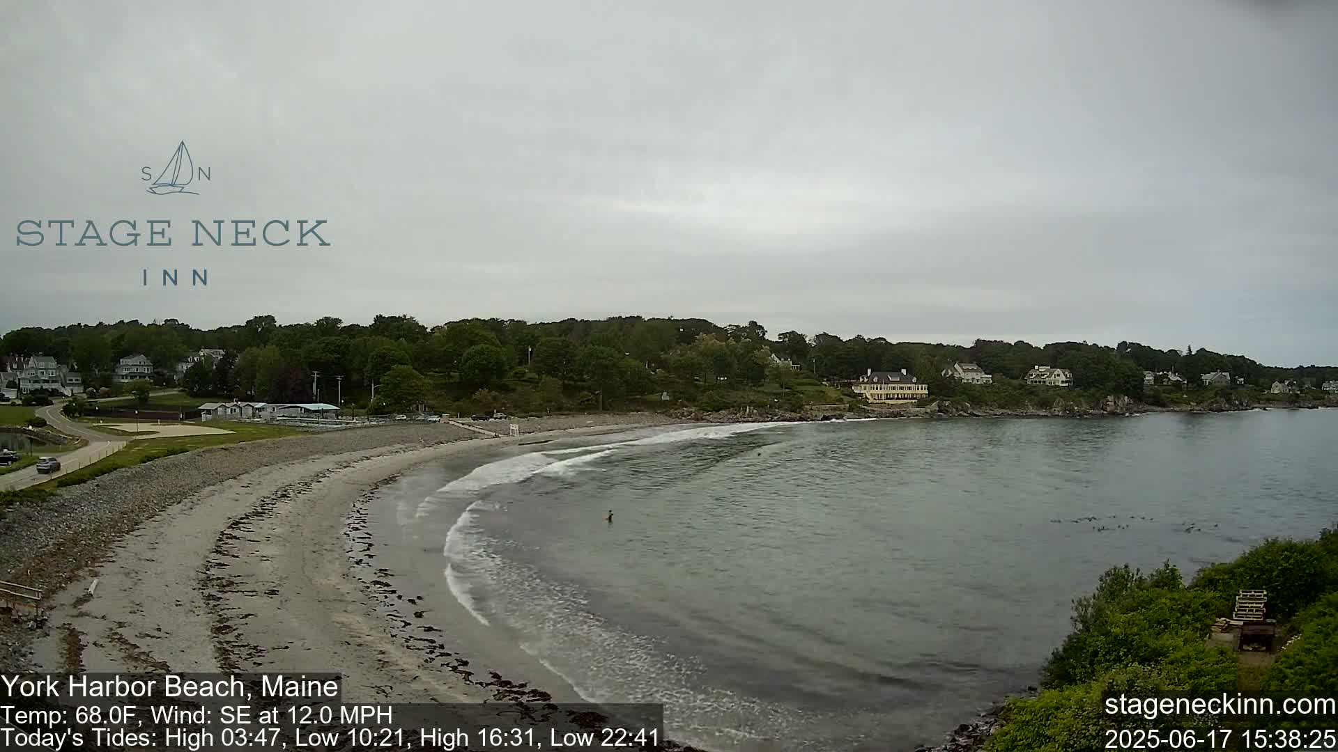 York Harbor Beach Live Cam, Maine USA 