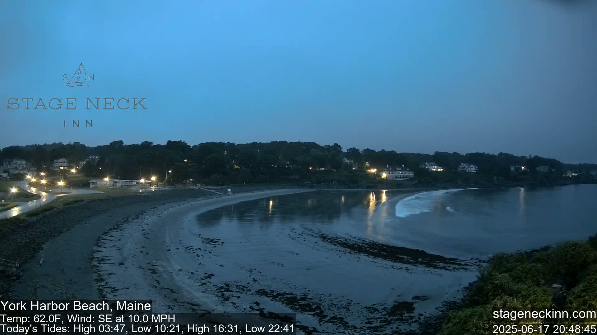 York Harbor Beach Live Cam, Maine USA 