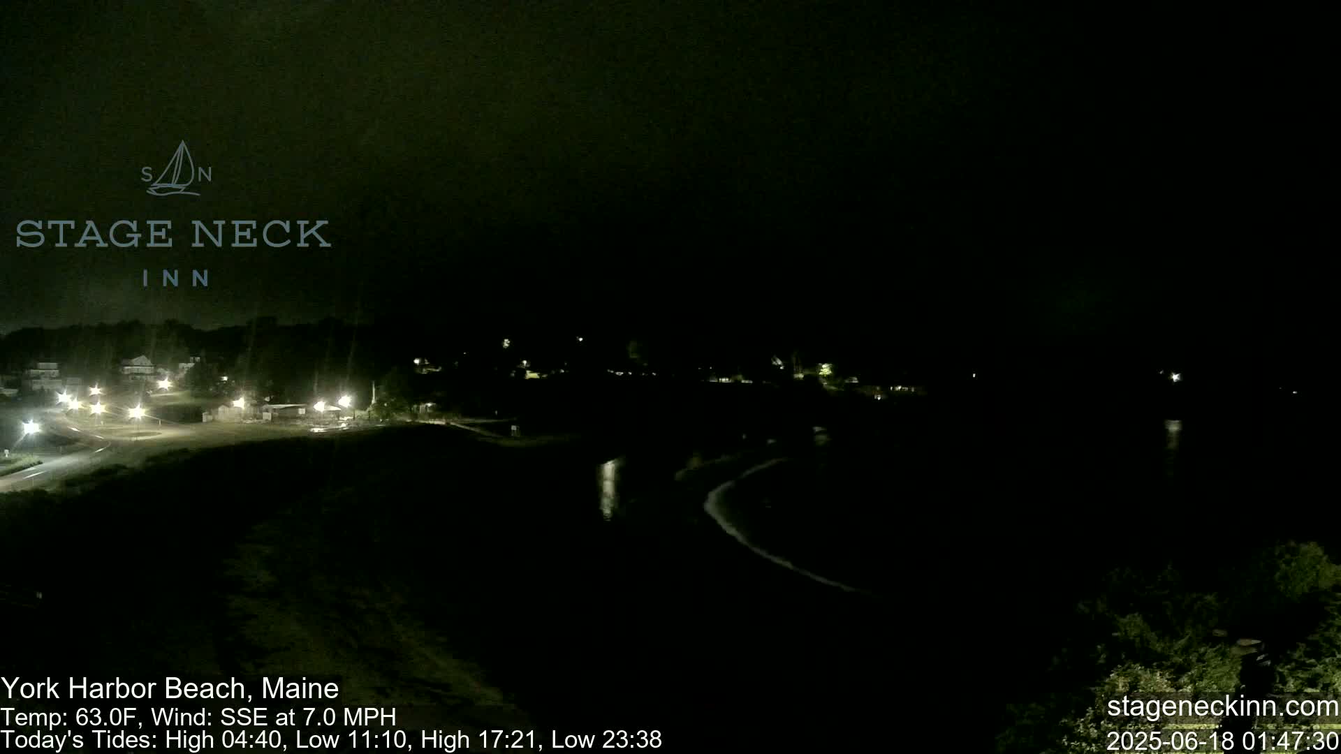 York Harbor Beach Live Cam, Maine USA 