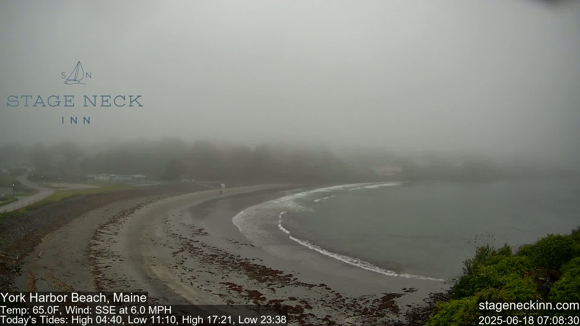 York Harbor Beach Live Cam, Maine USA 