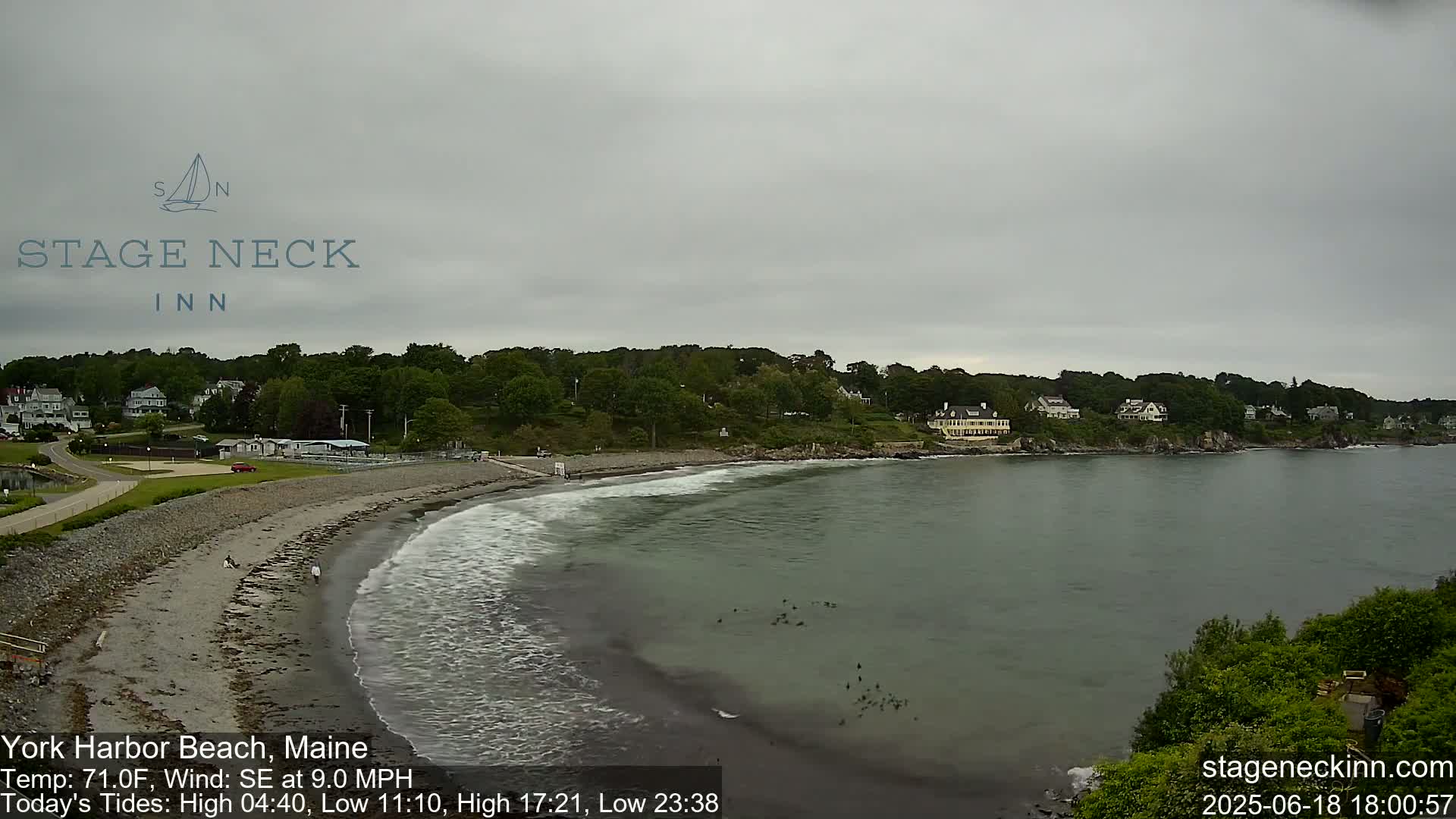 York Harbor Beach Live Cam, Maine USA 