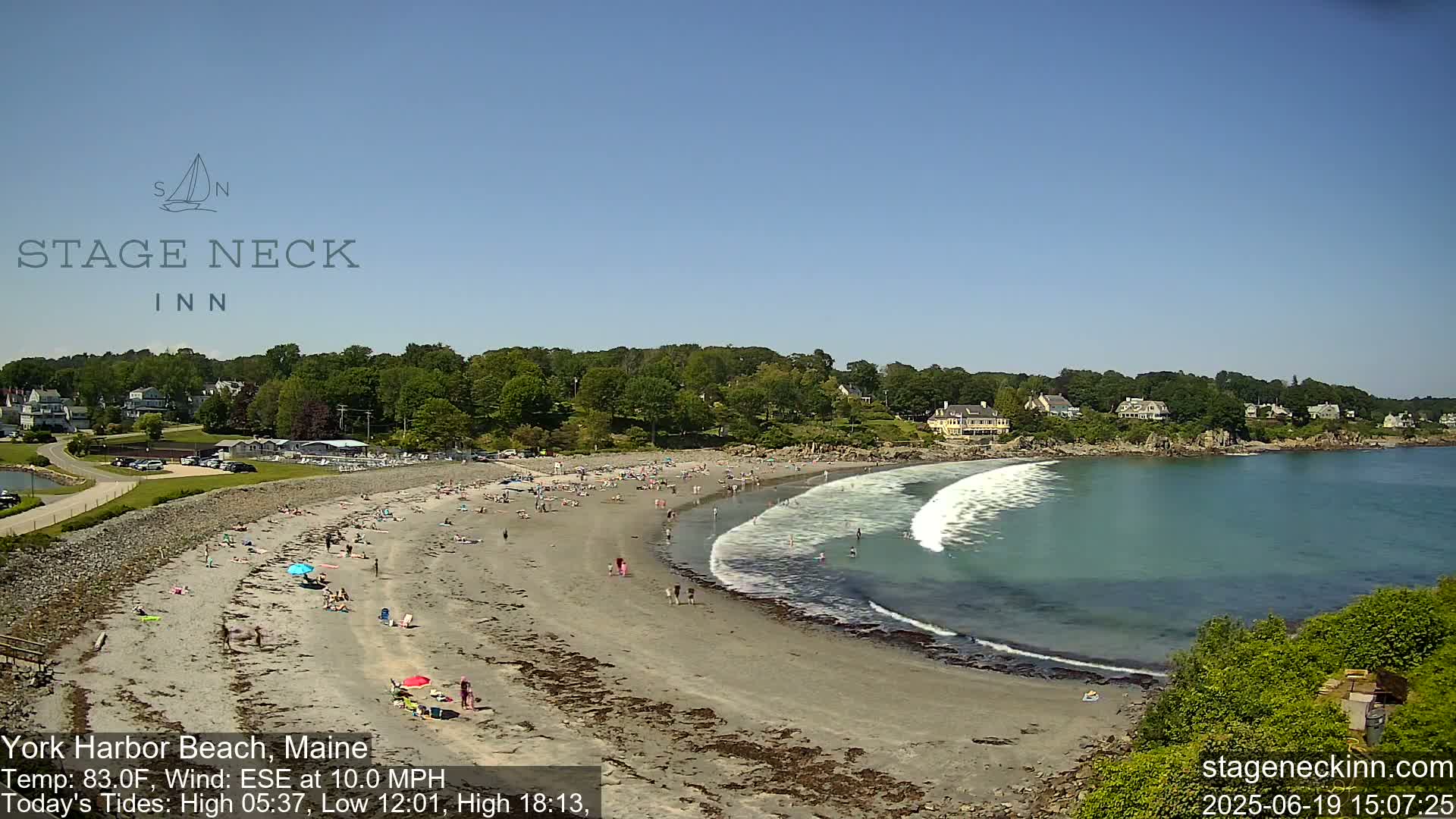 York Harbor Beach Live Cam, Maine USA 