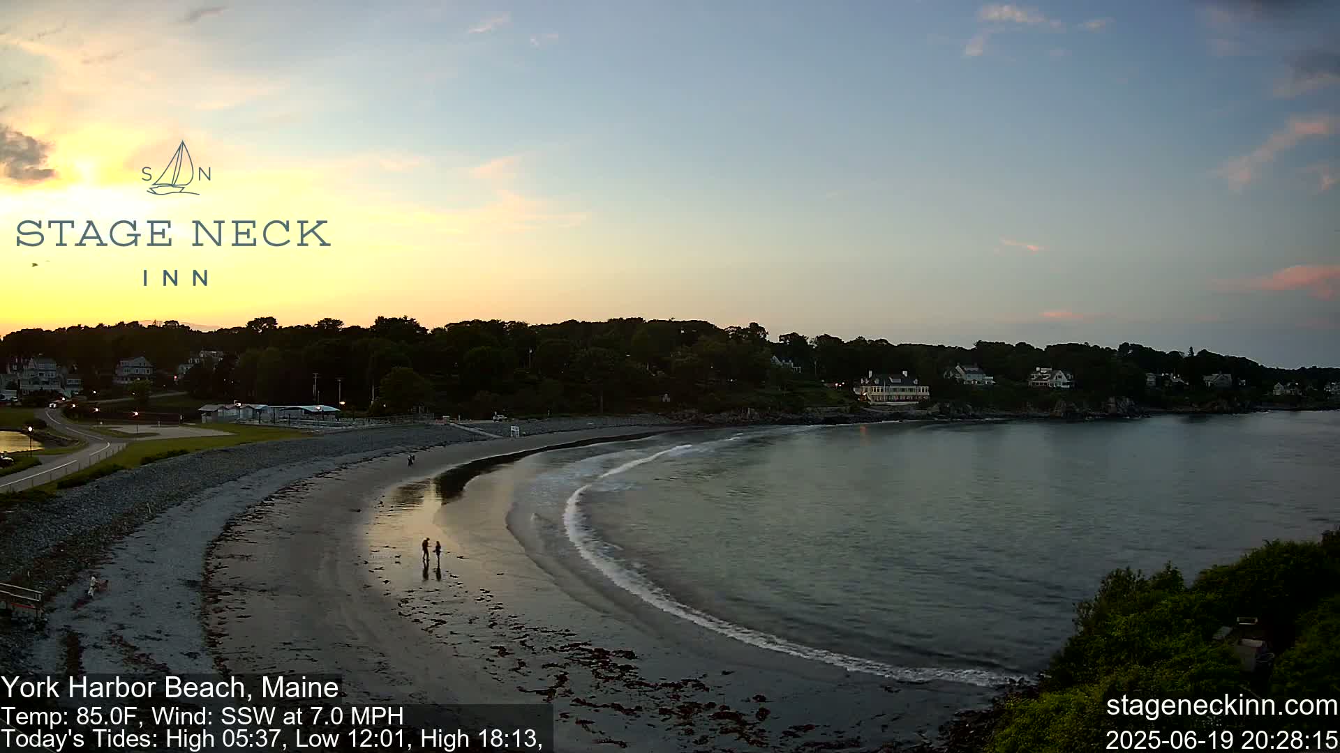 York Harbor Beach Live Cam, Maine USA 