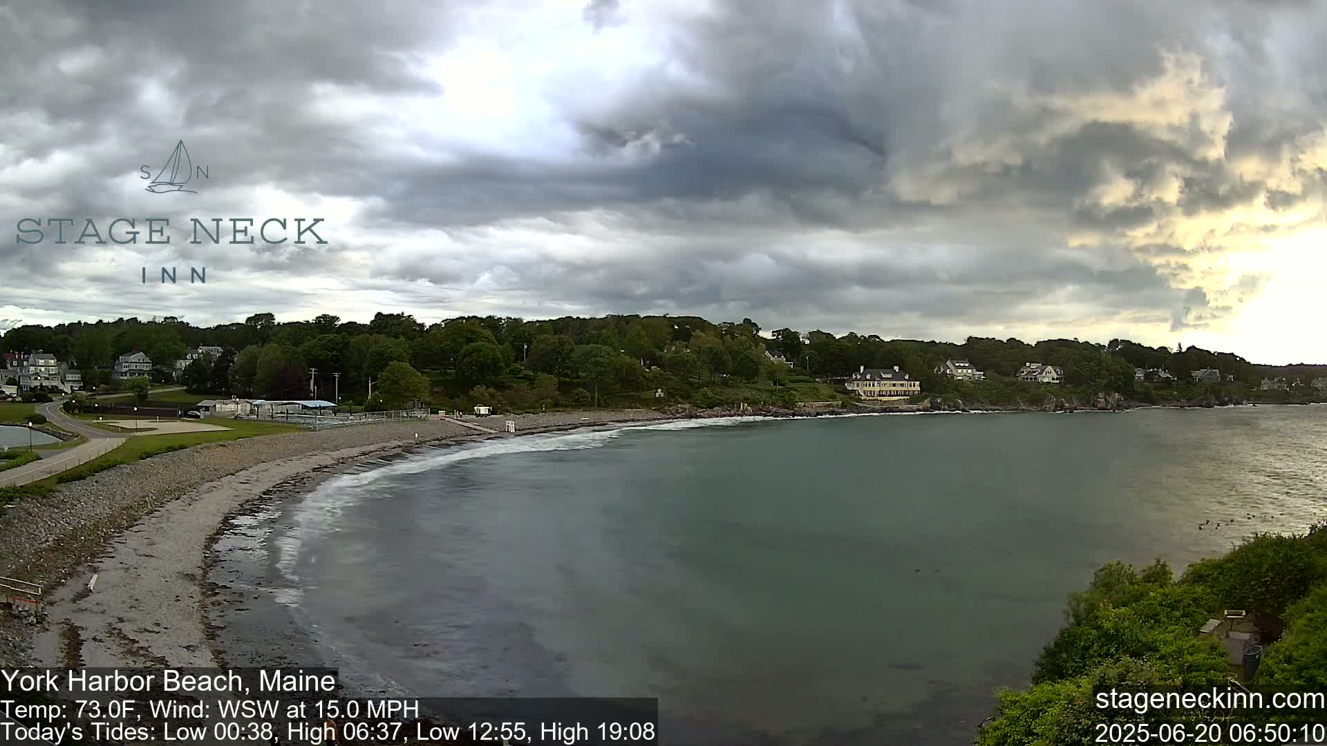 York Harbor Beach Live Cam, Maine USA 
