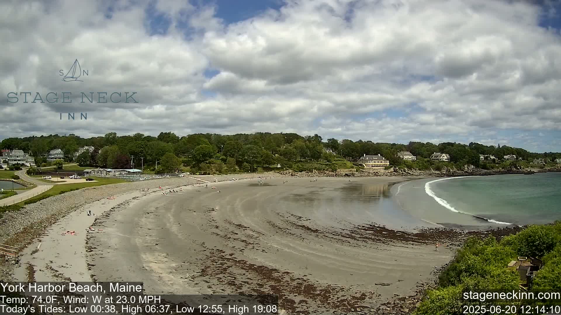 York Harbor Beach Live Cam, Maine USA 