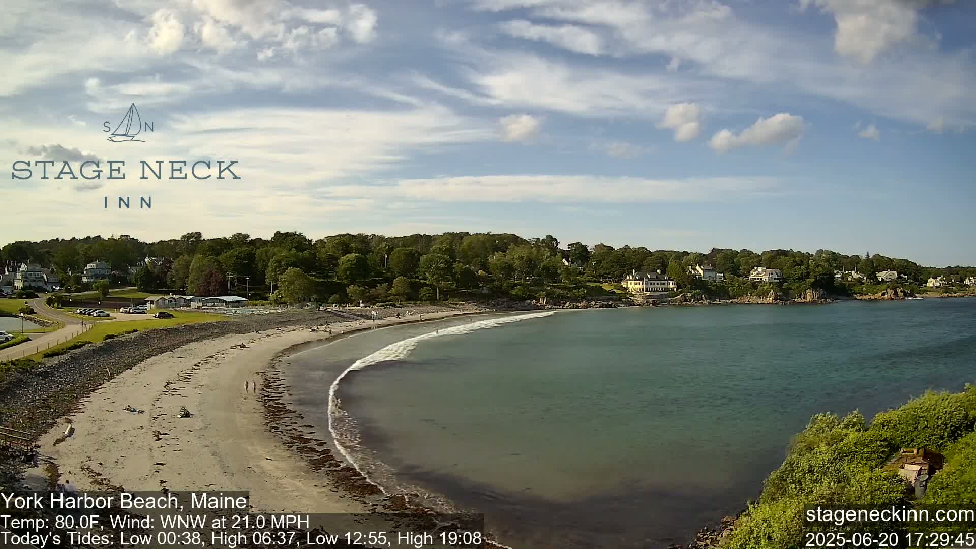 York Harbor Beach Live Cam, Maine USA 