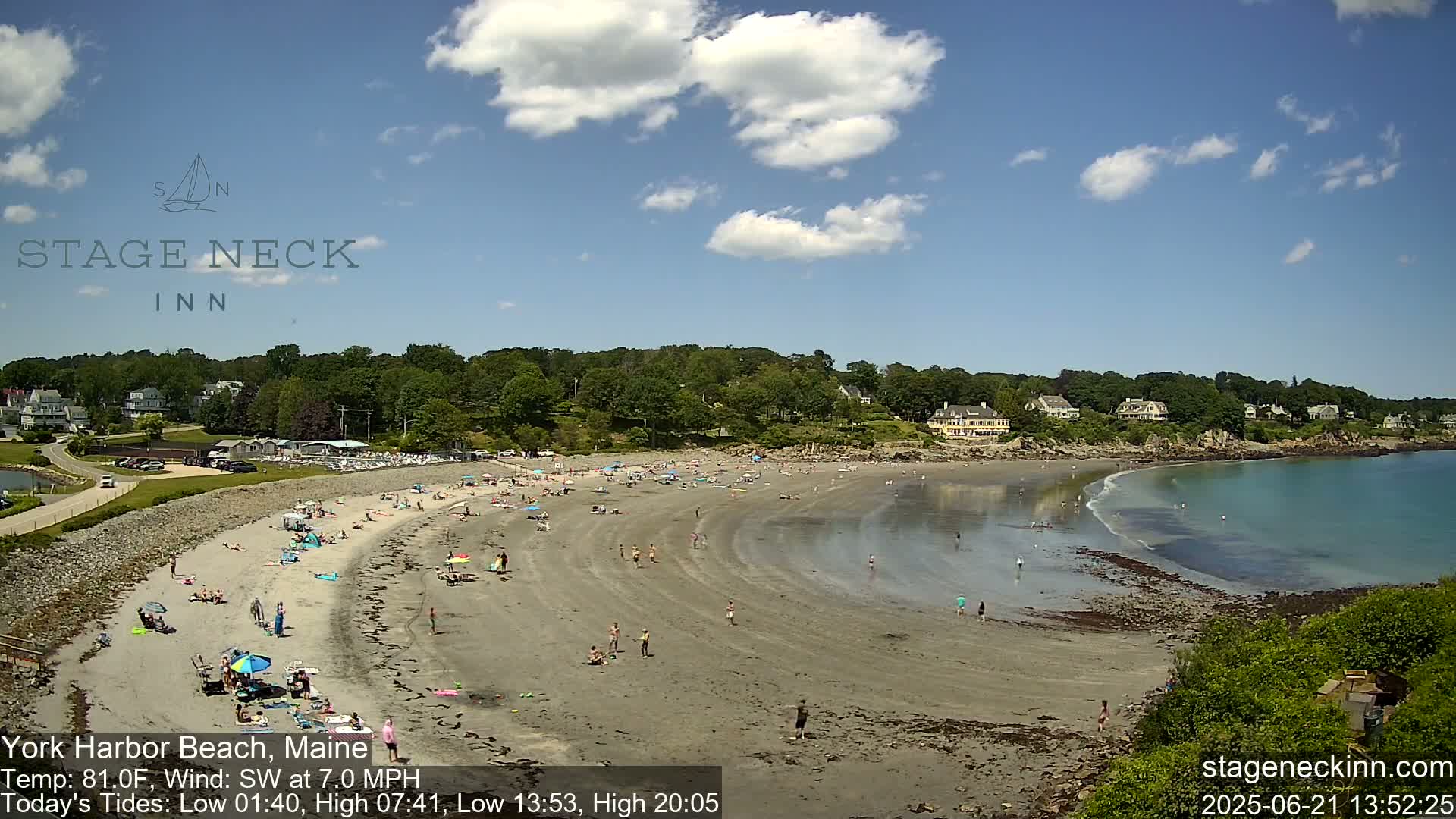 York Harbor Beach Live Cam, Maine USA 