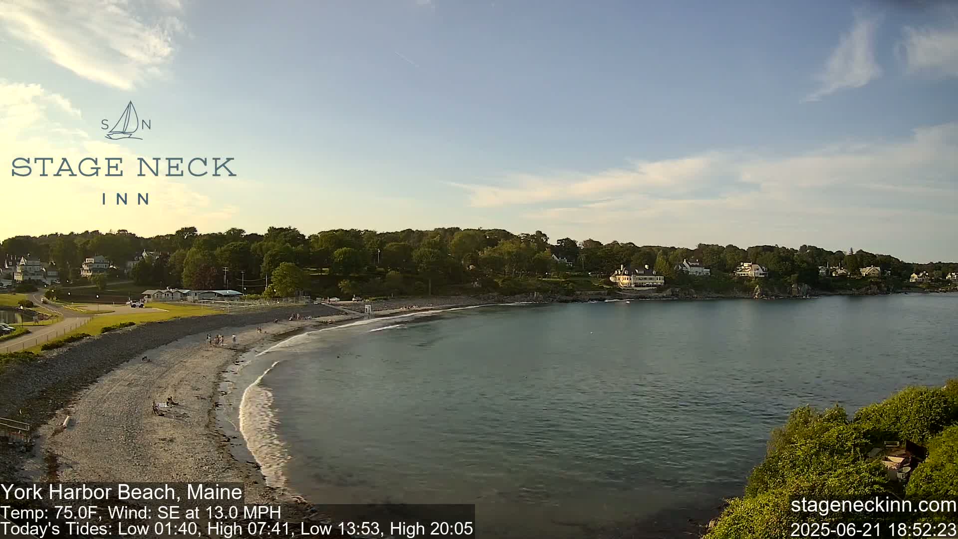 York Harbor Beach Live Cam, Maine USA 