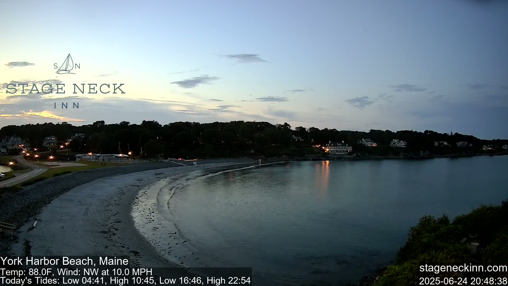 York Harbor Beach Live Cam, Maine USA 