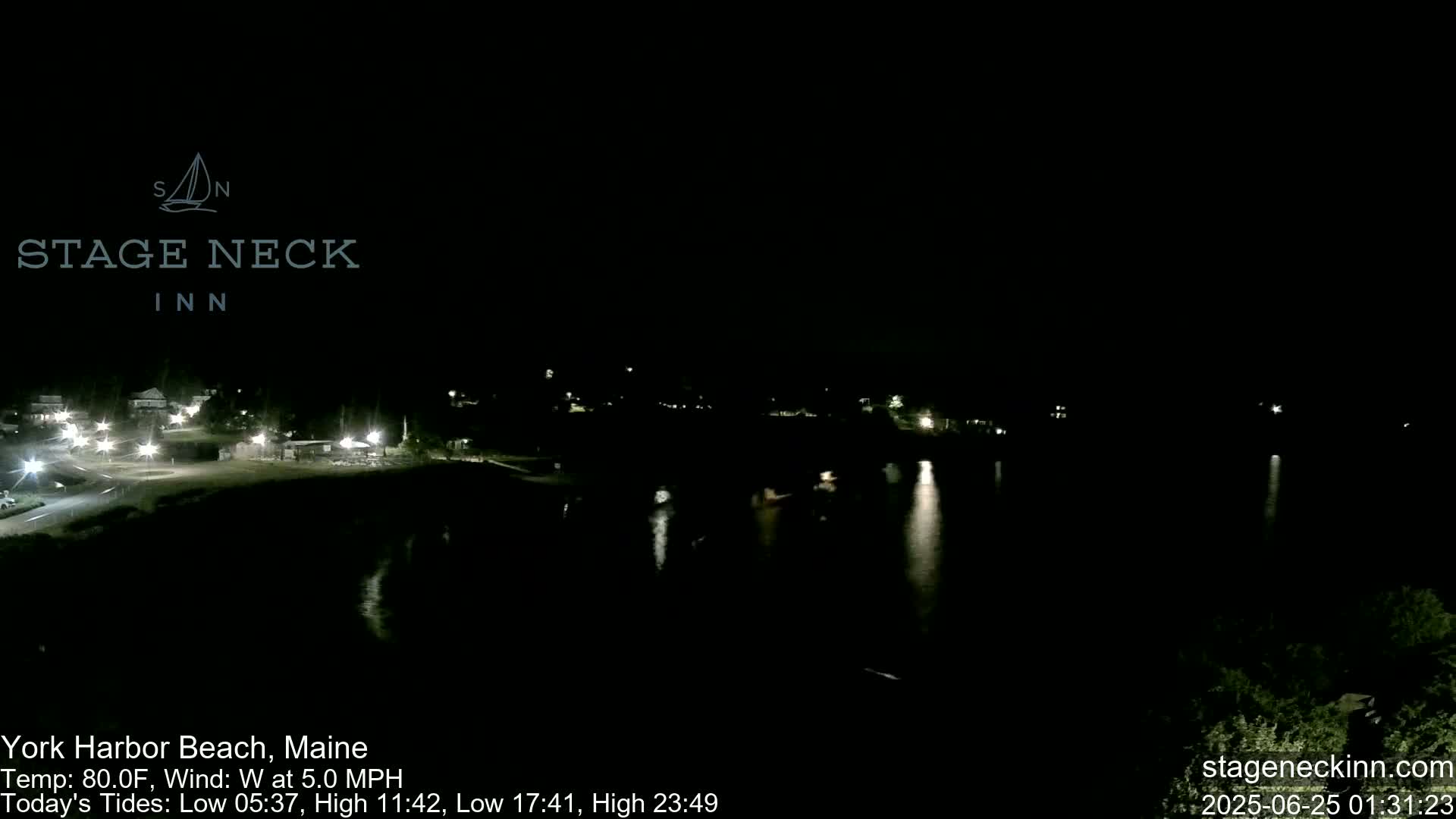 York Harbor Beach Live Cam, Maine USA 