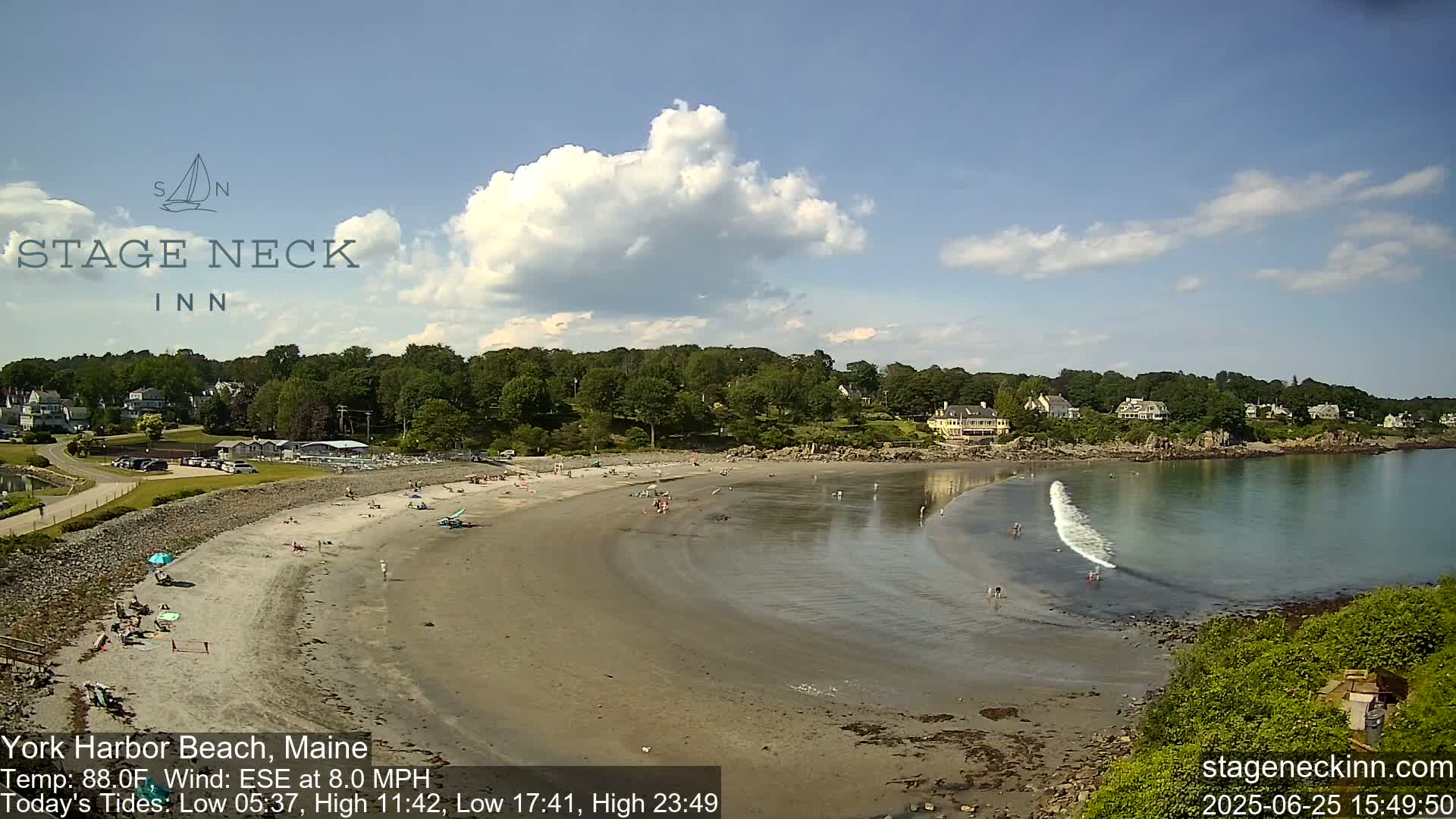 York Harbor Beach Live Cam, Maine USA 