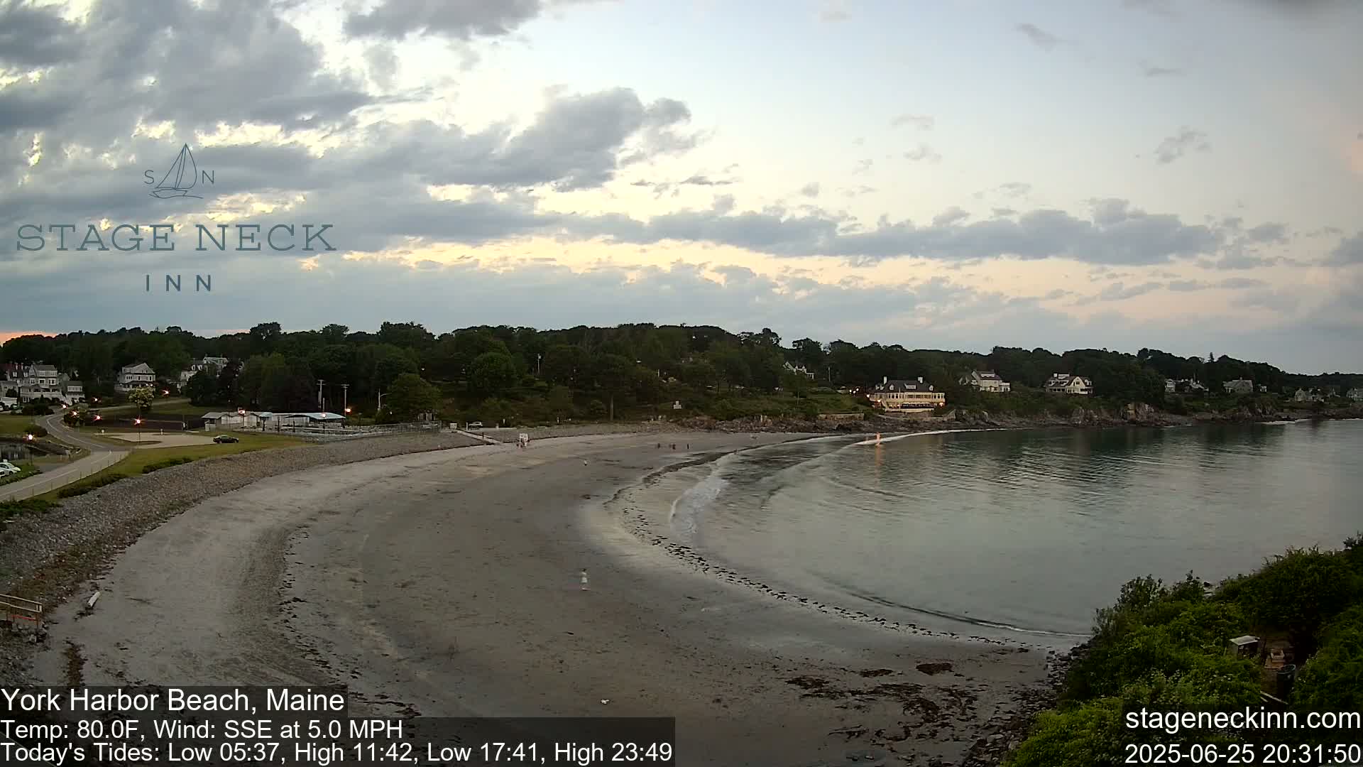 York Harbor Beach Live Cam, Maine USA 