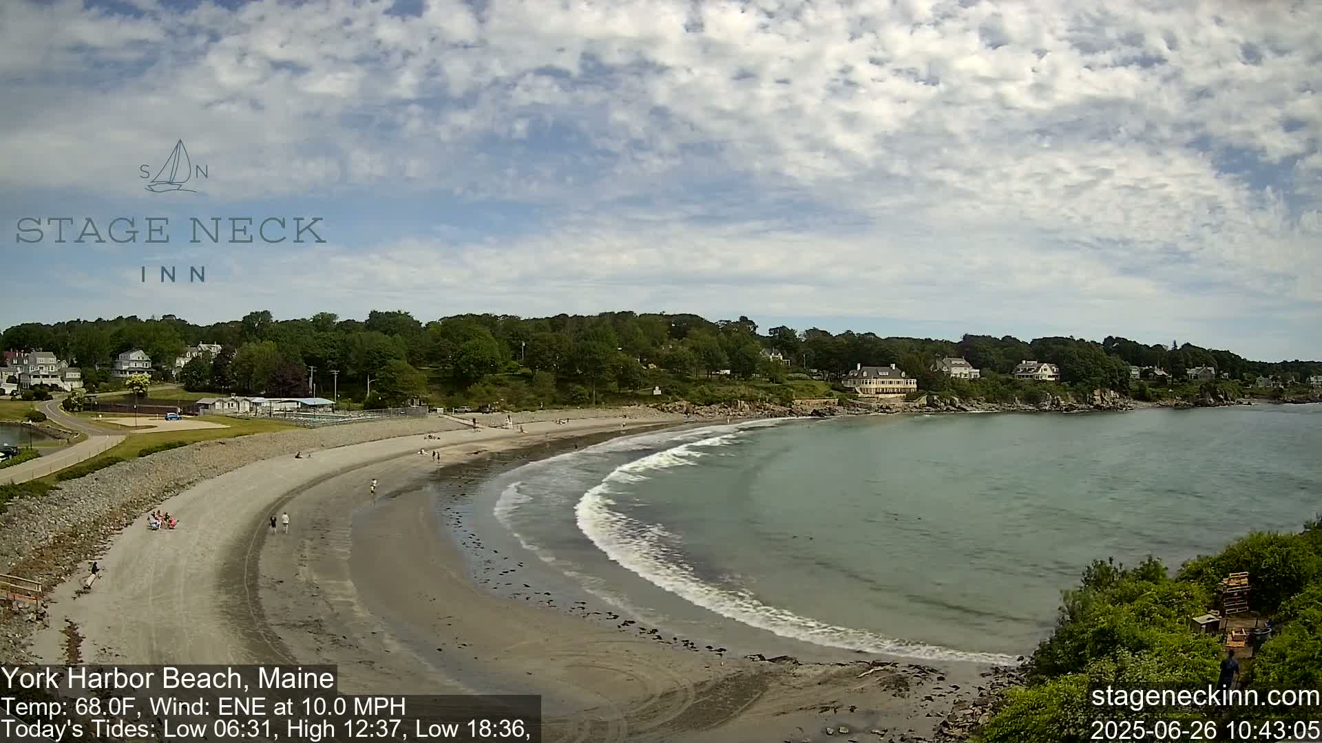 York Harbor Beach Live Cam, Maine USA 