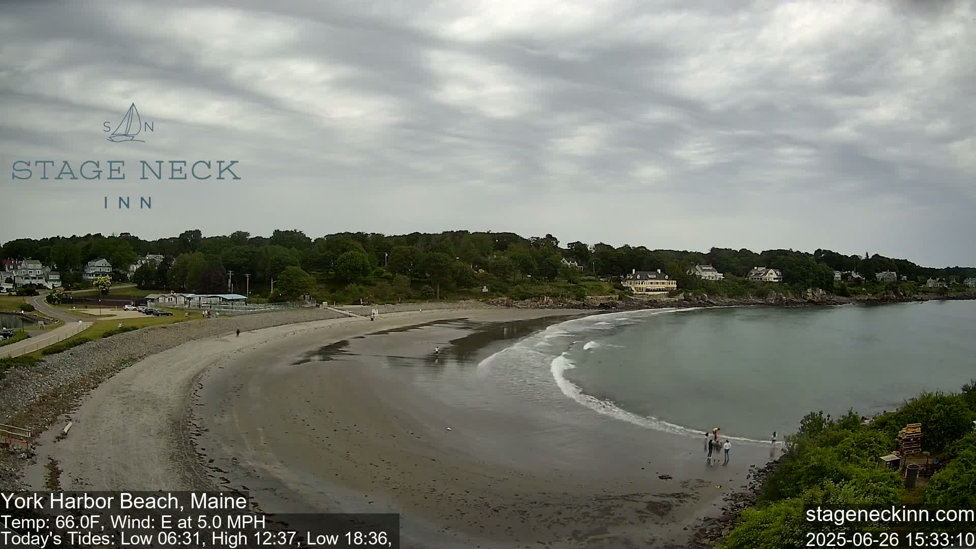 York Harbor Beach Live Cam, Maine USA 