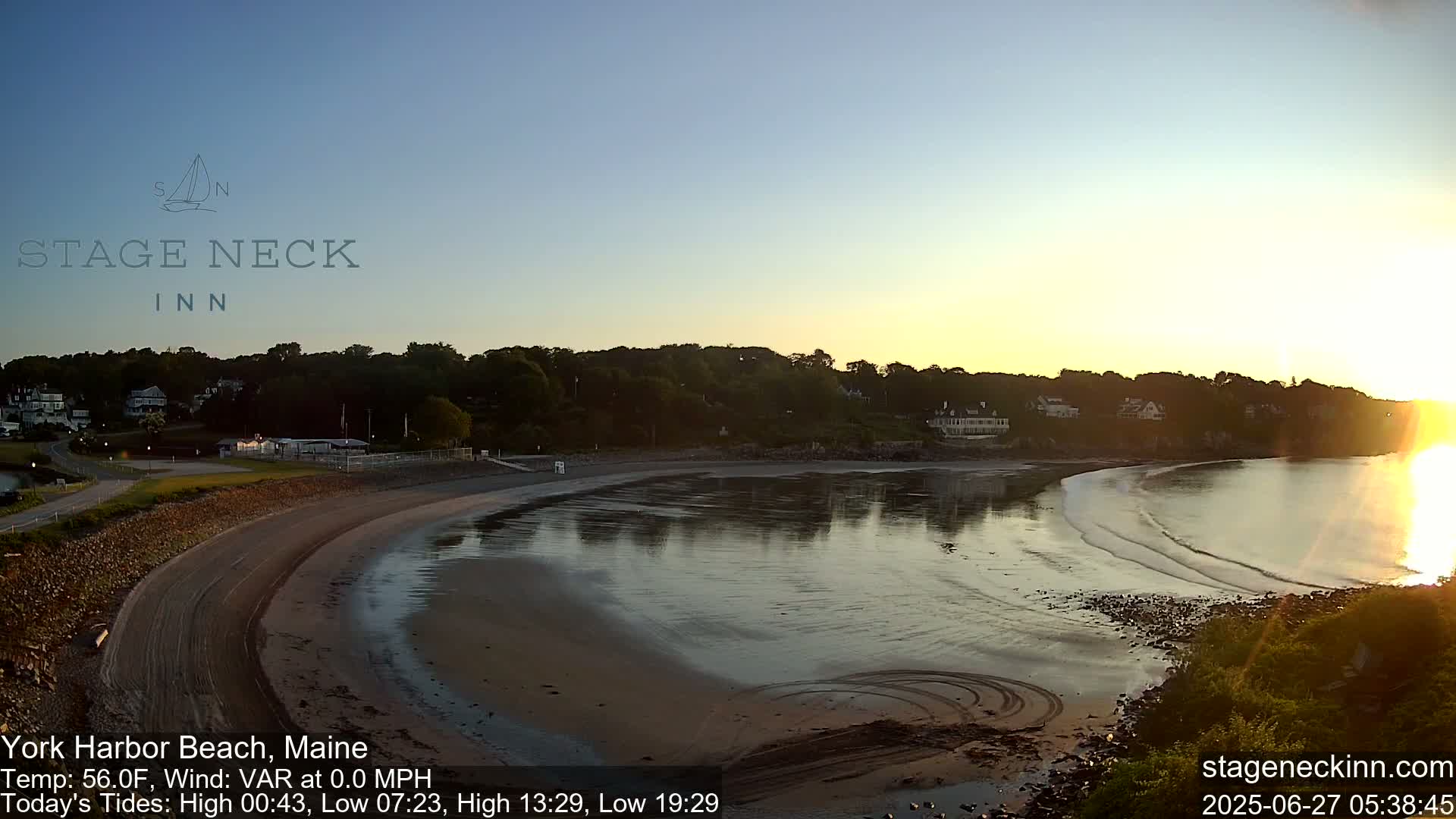 York Harbor Beach Live Cam, Maine USA 