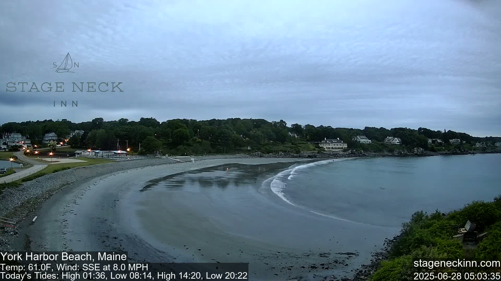 York Harbor Beach Live Cam, Maine USA 