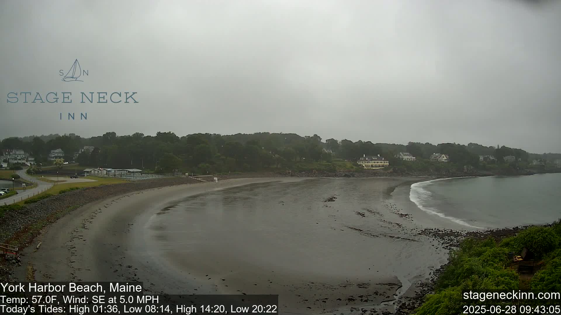 York Harbor Beach Live Cam, Maine USA 