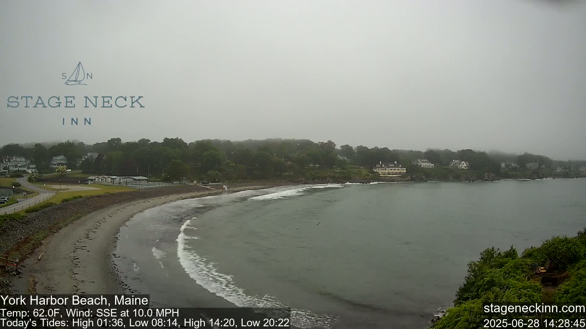 York Harbor Beach Live Cam, Maine USA 