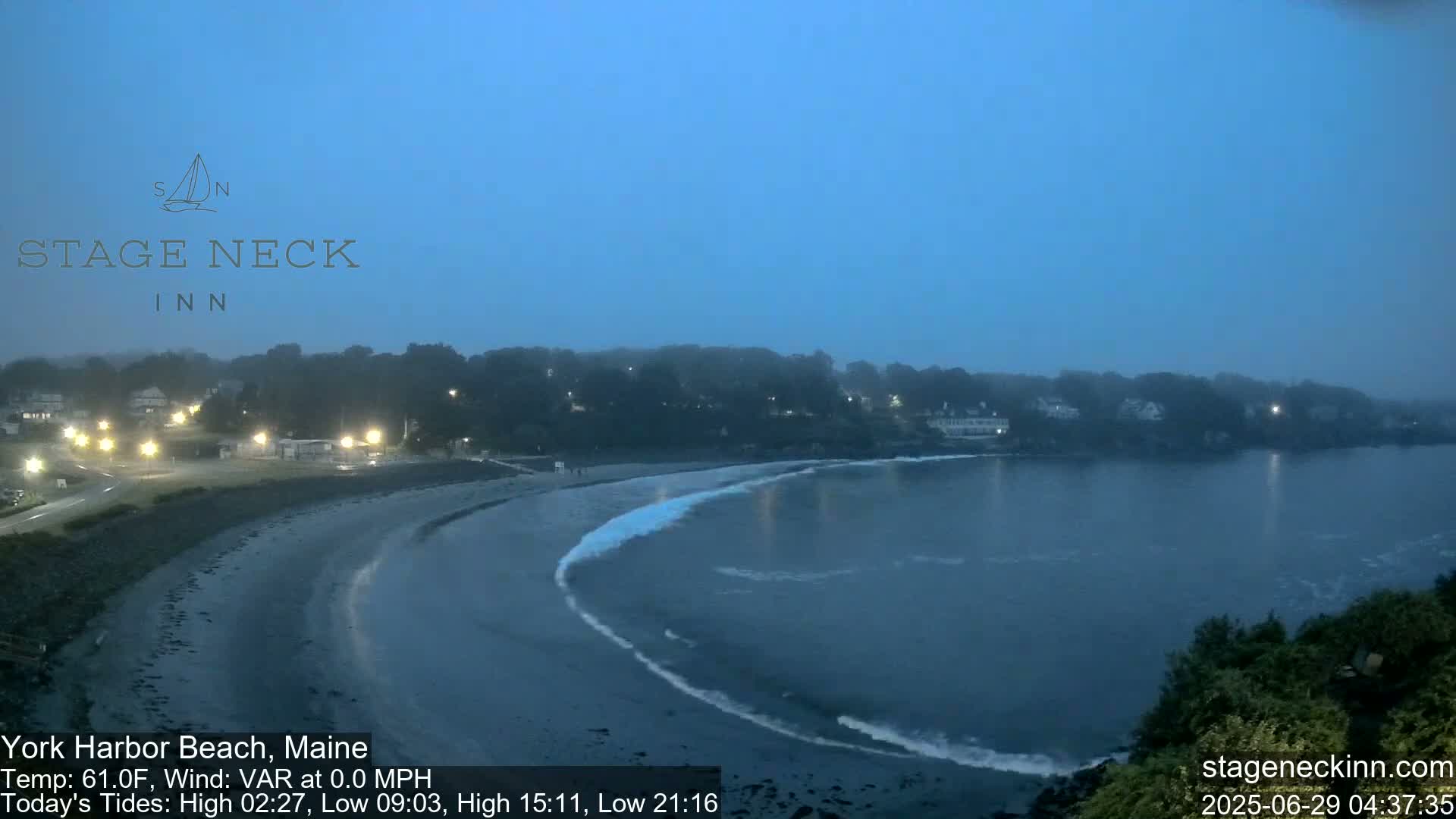 York Harbor Beach Live Cam, Maine USA 