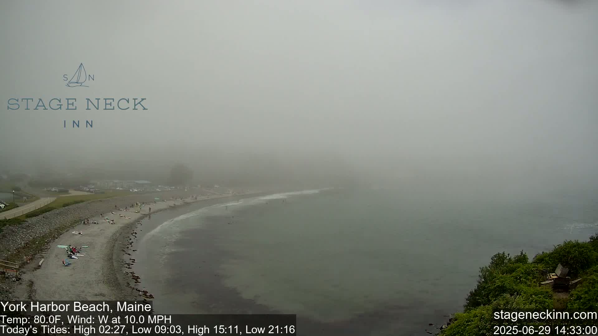 York Harbor Beach Live Cam, Maine USA 