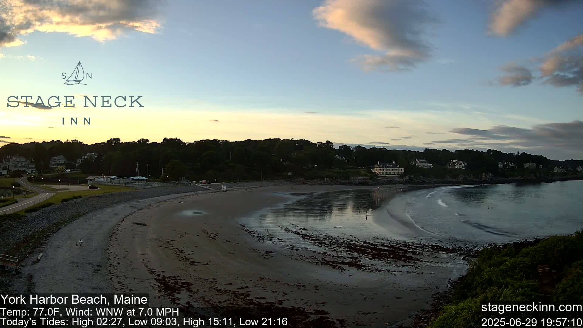 York Harbor Beach Live Cam, Maine USA 