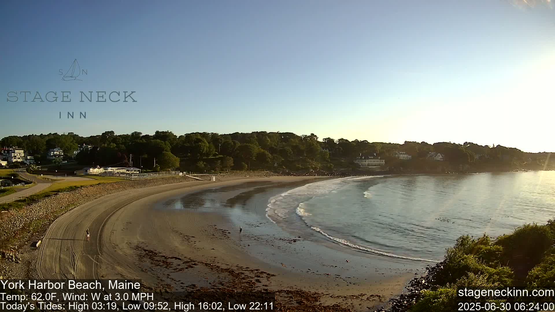 York Harbor Beach Live Cam, Maine USA 