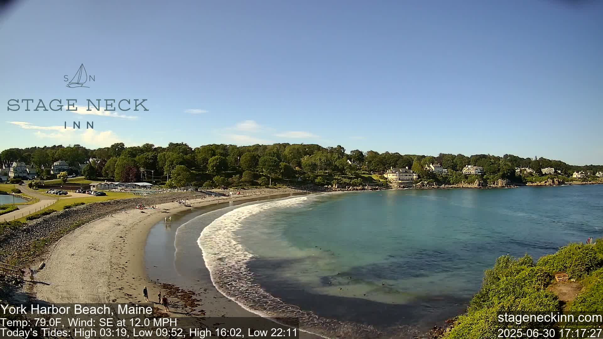 York Harbor Beach Live Cam, Maine USA 