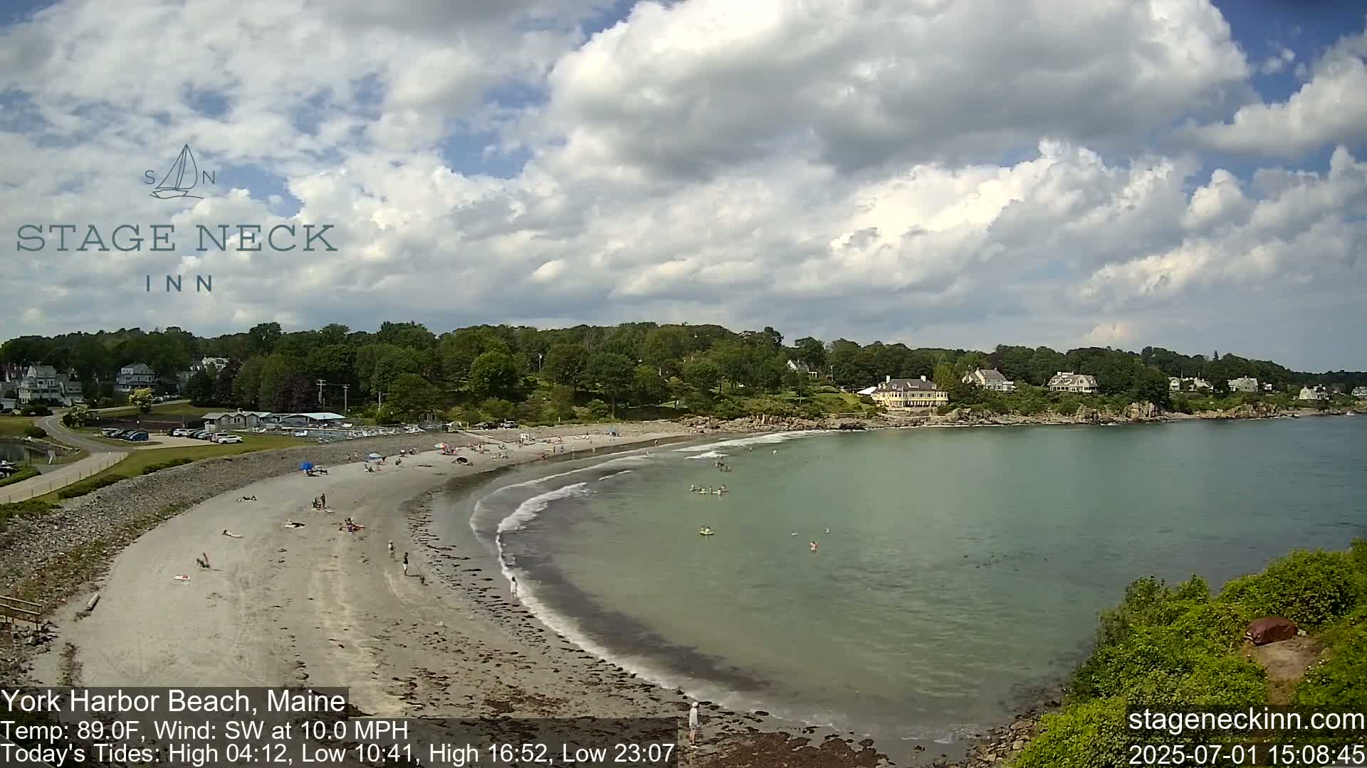 York Harbor Beach Live Cam, Maine USA 
