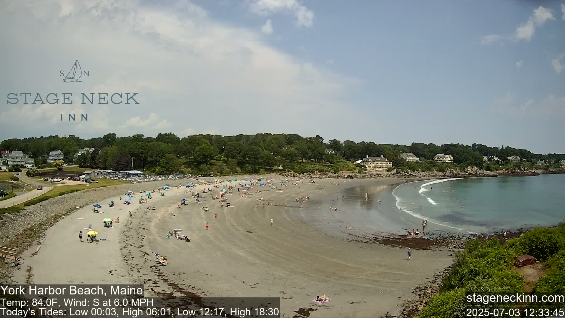 York Harbor Beach Live Cam, Maine USA 