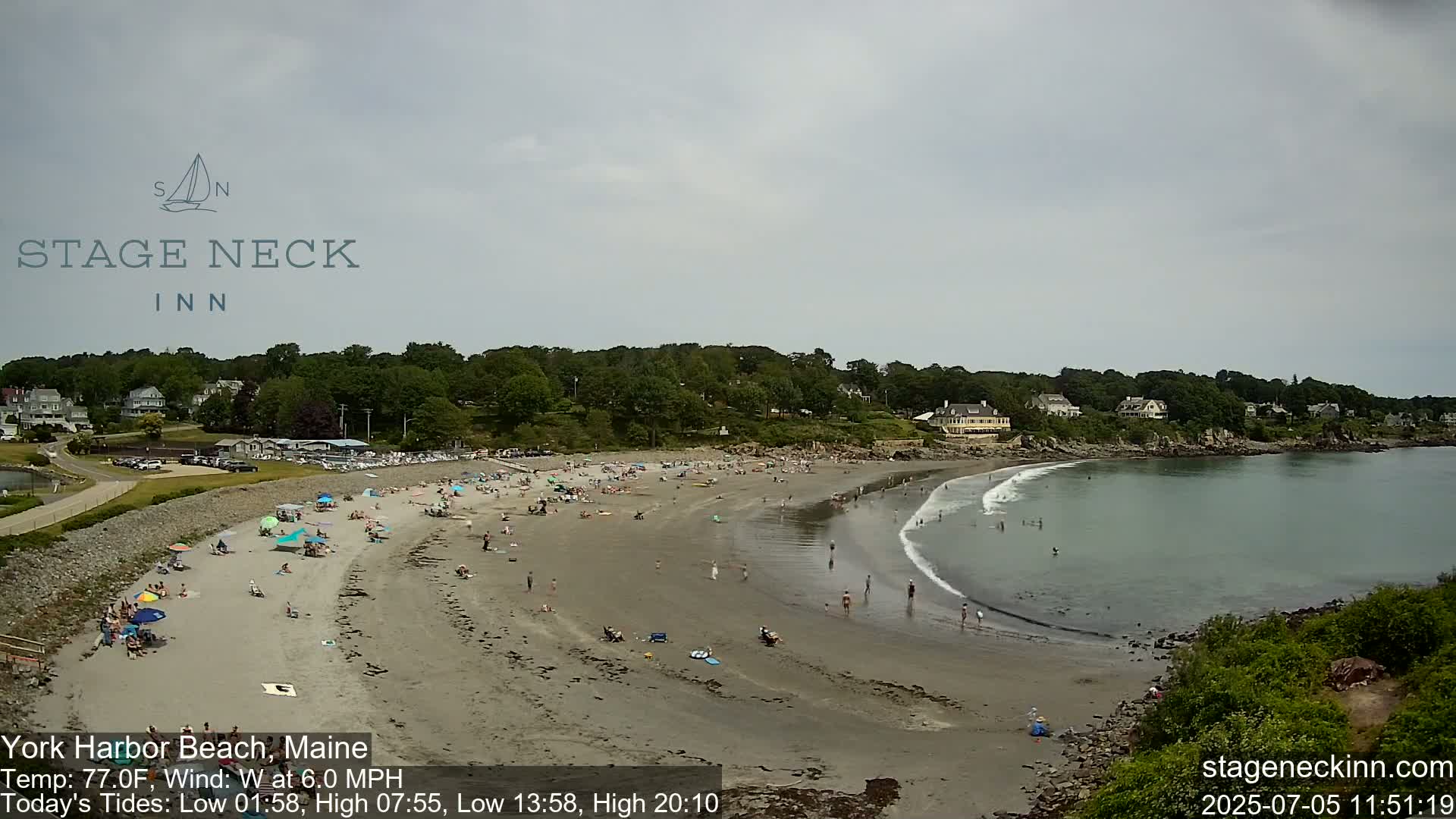 York Harbor Beach Live Cam, Maine USA 