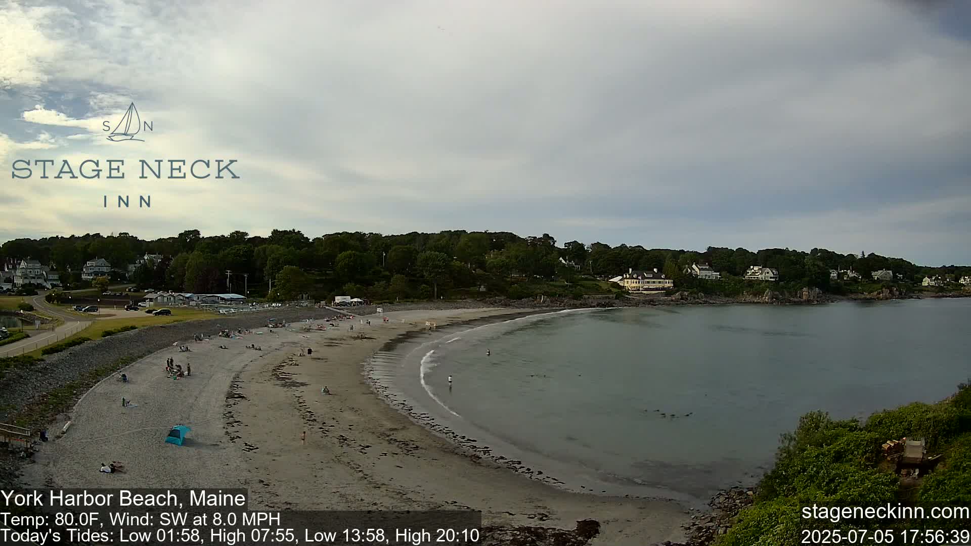 York Harbor Beach Live Cam, Maine USA 