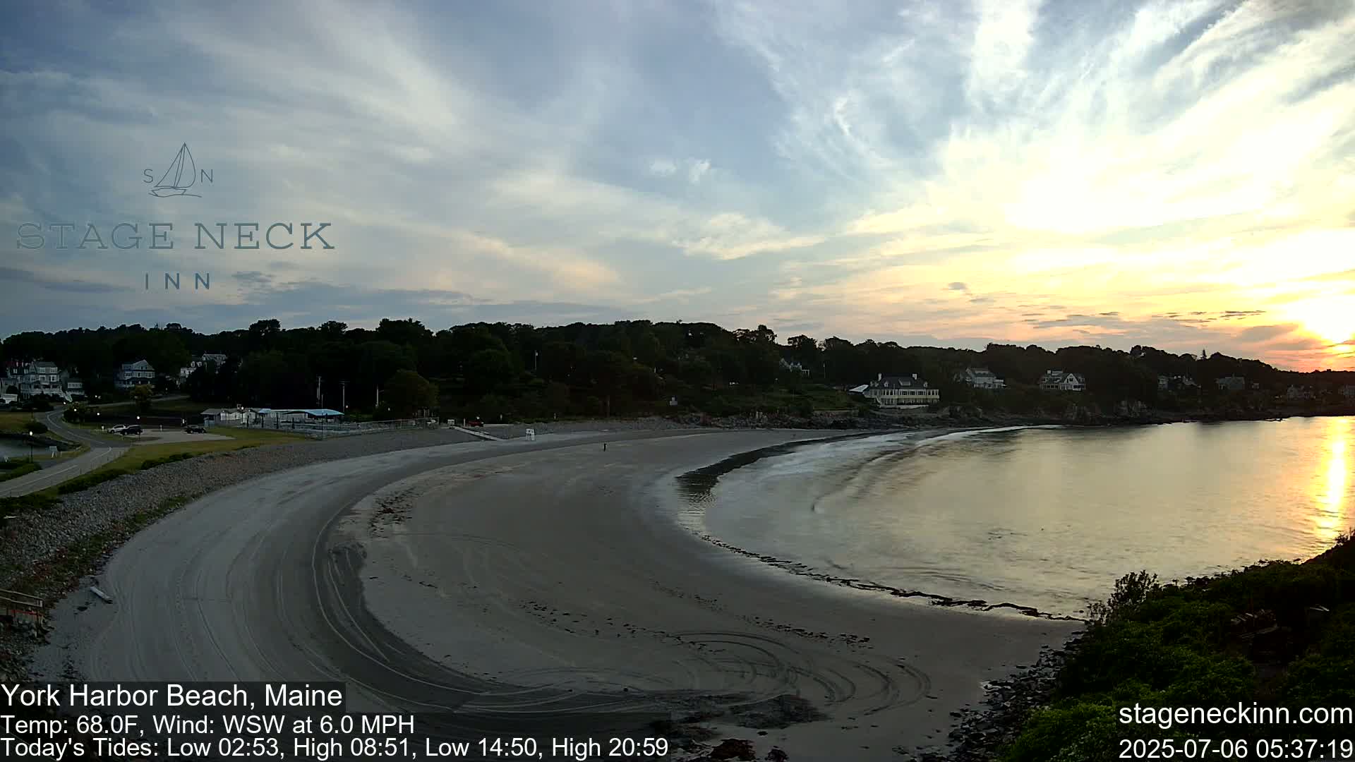York Harbor Beach Live Cam, Maine USA 