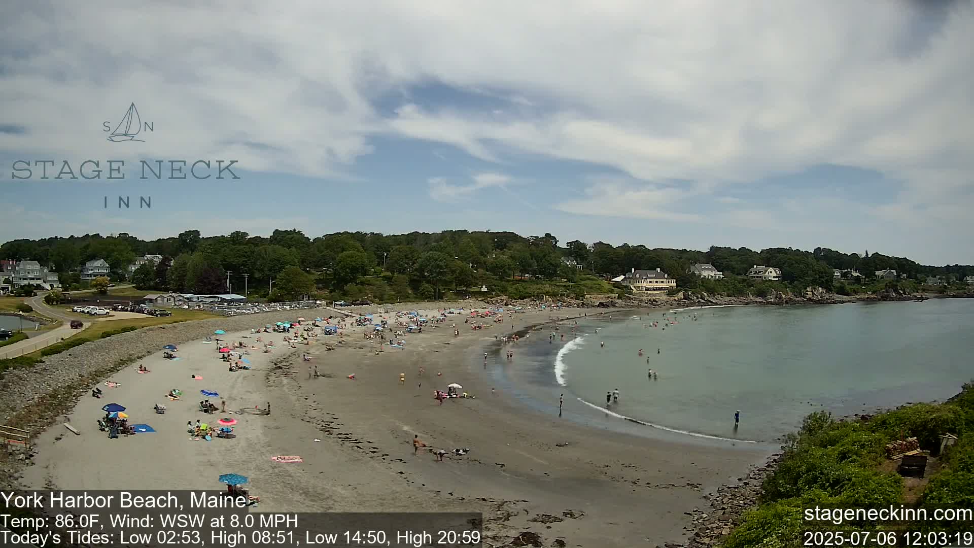 York Harbor Beach Live Cam, Maine USA 