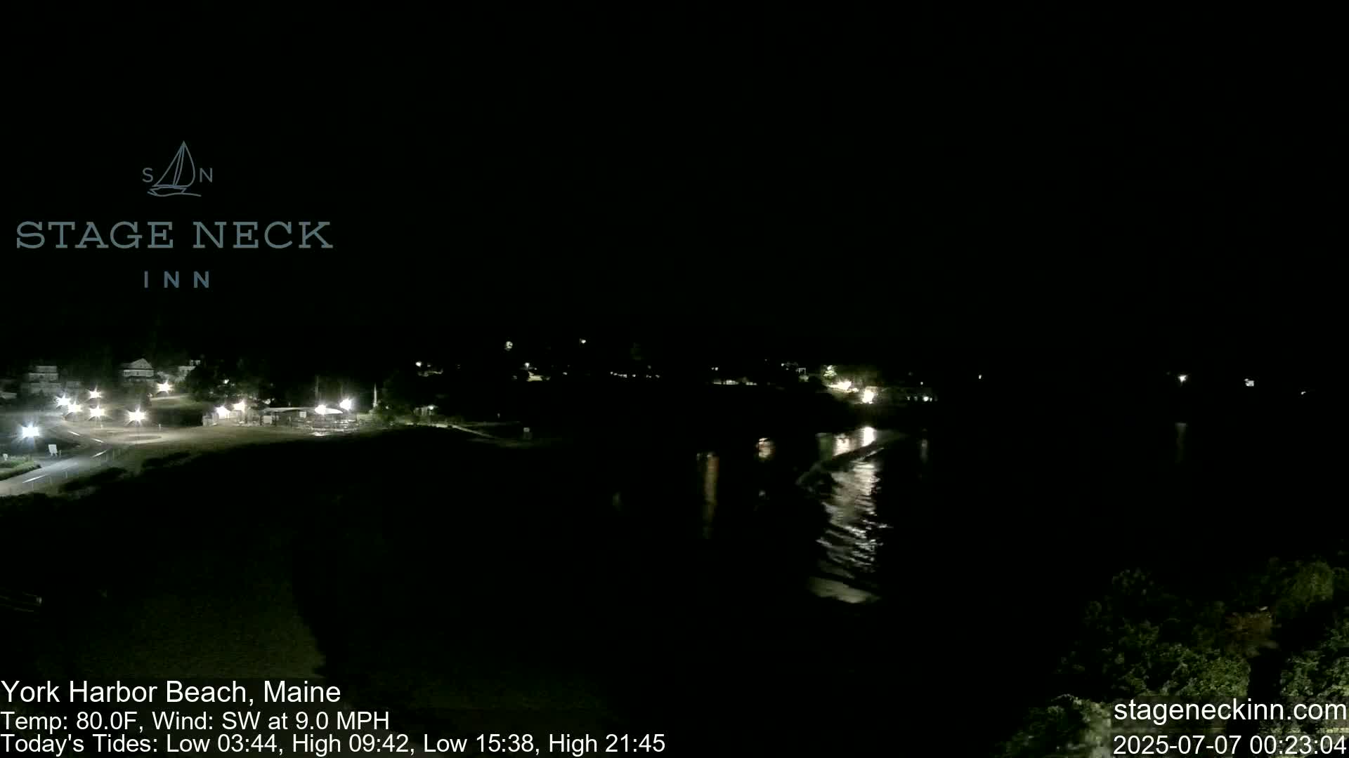 York Harbor Beach Live Cam, Maine USA 