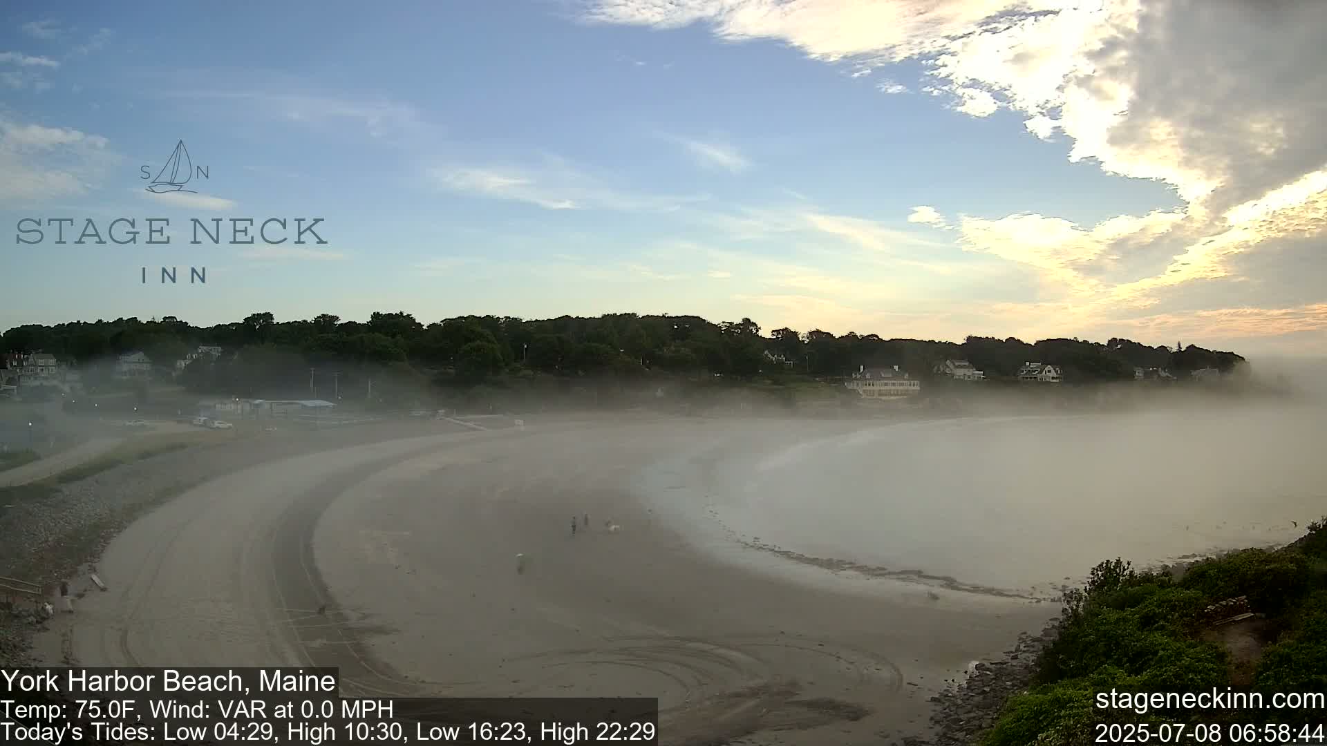 York Harbor Beach Live Cam, Maine USA 