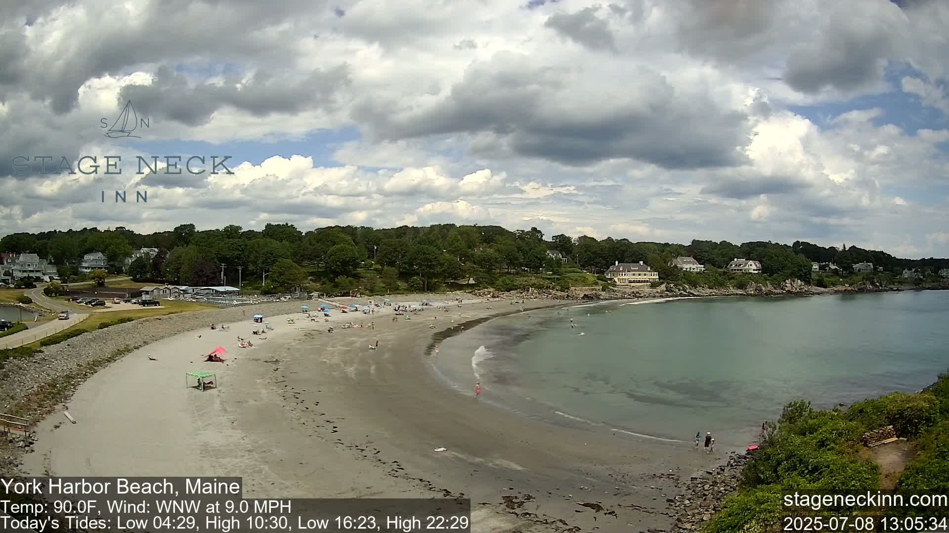 York Harbor Beach Live Cam, Maine USA 