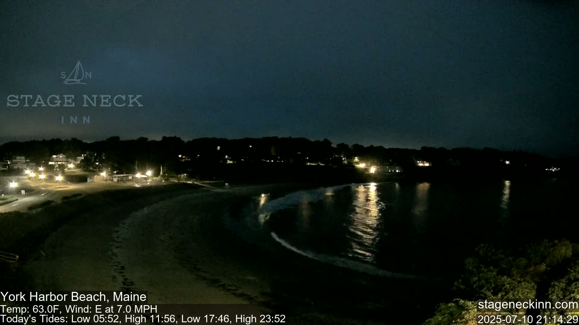 York Harbor Beach Live Cam, Maine USA 