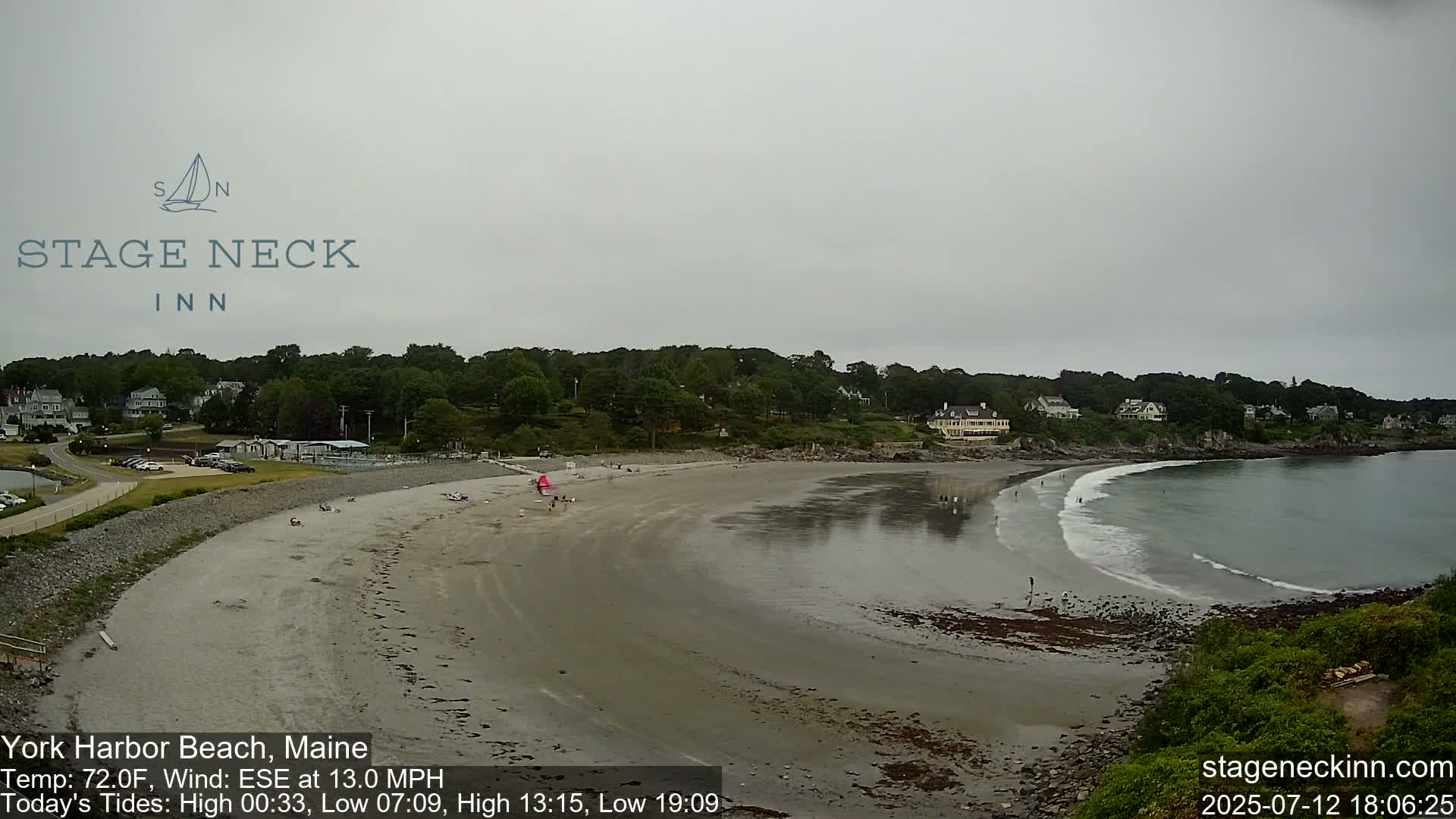 York Harbor Beach Live Cam, Maine USA 