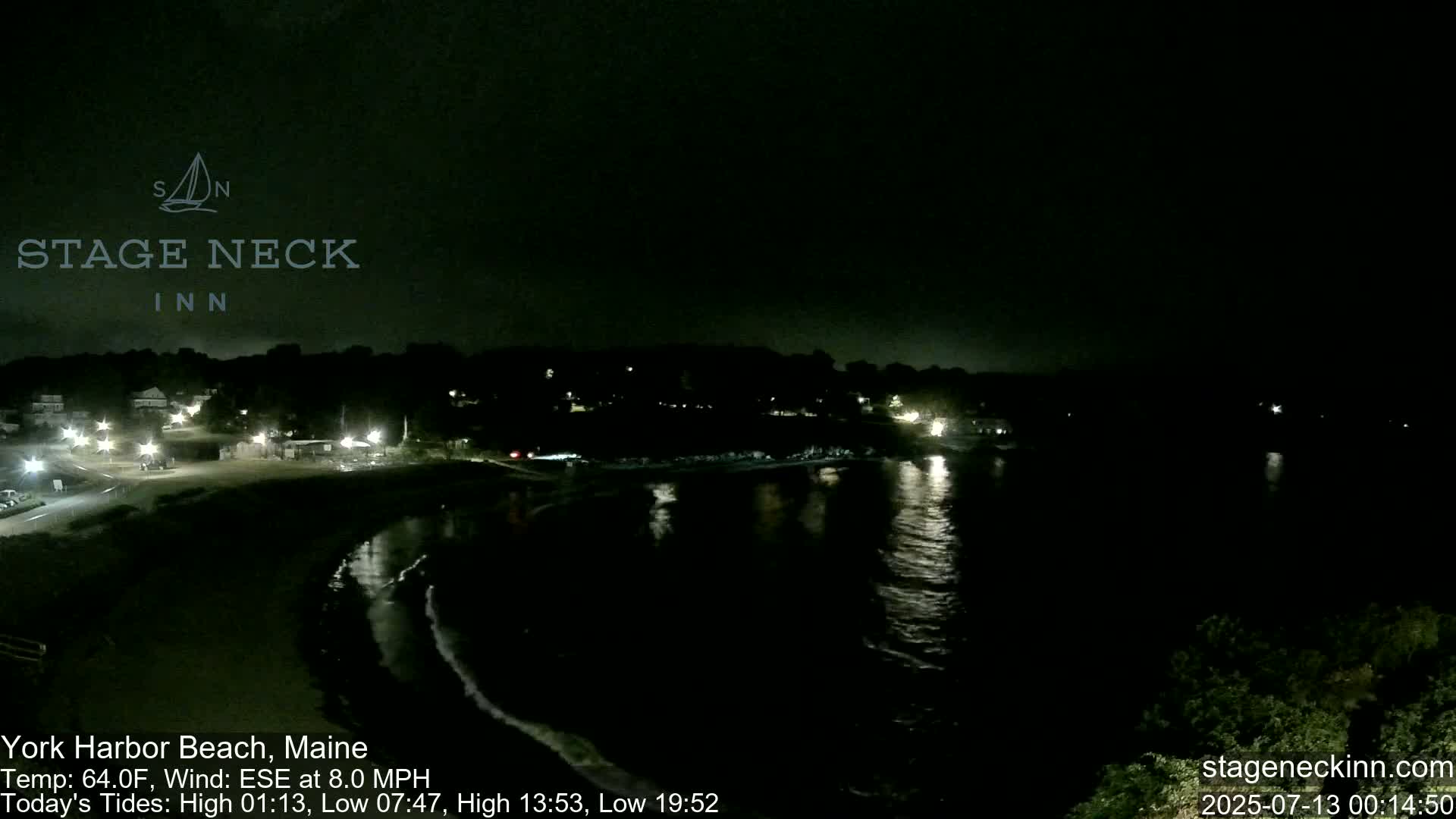 York Harbor Beach Live Cam, Maine USA 