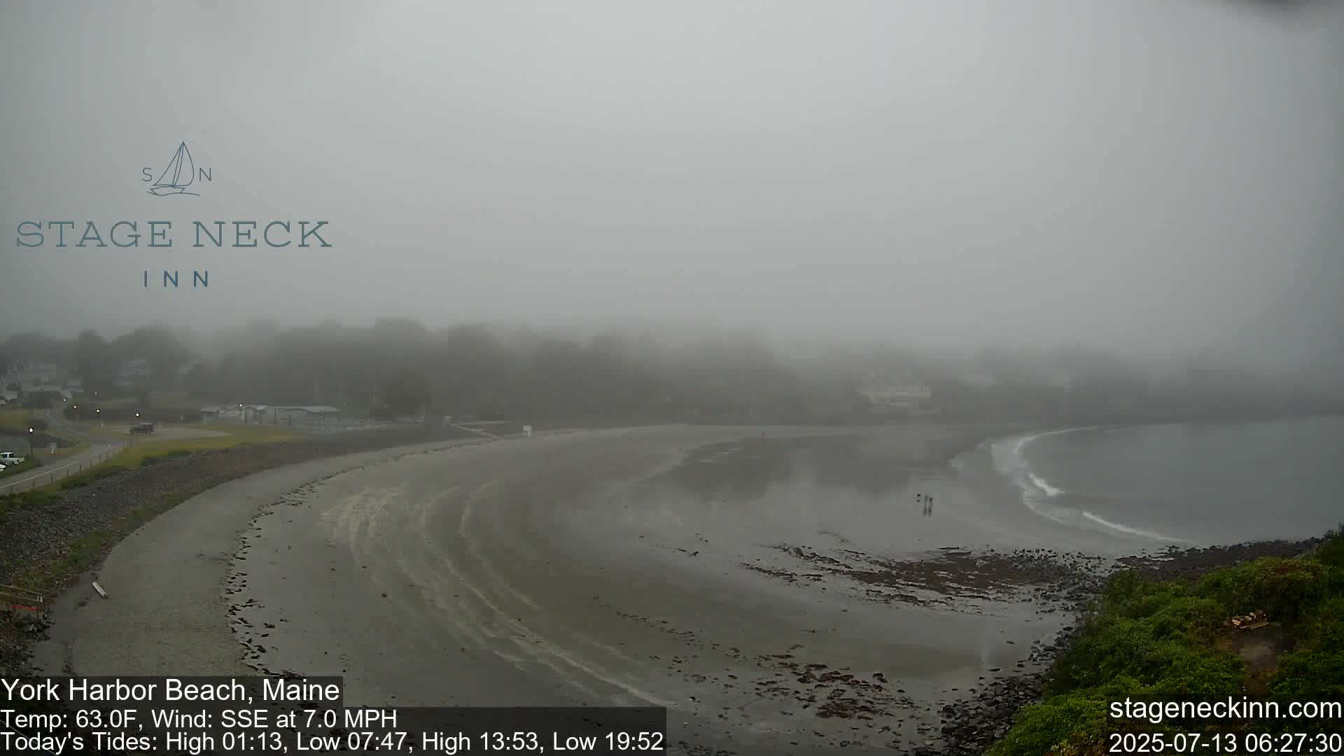 York Harbor Beach Live Cam, Maine USA 