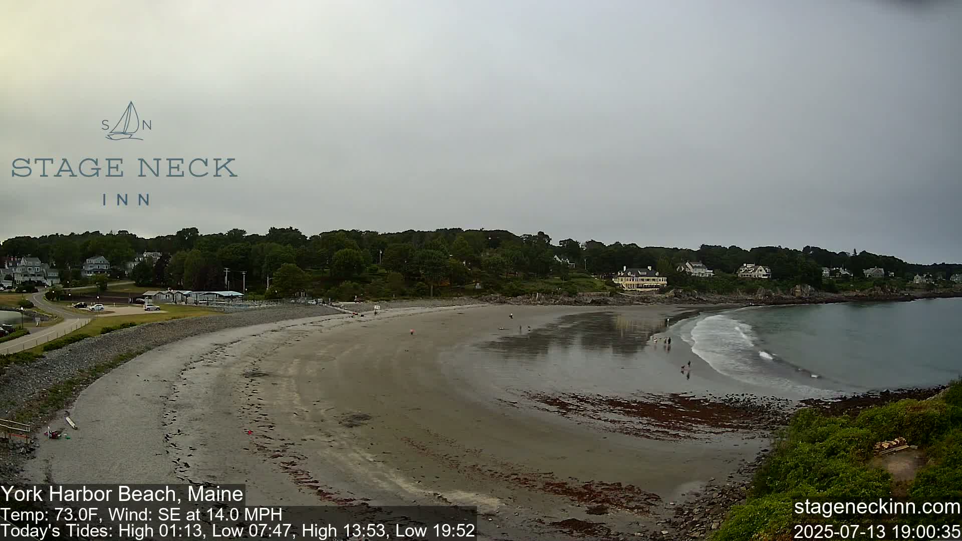 York Harbor Beach Live Cam, Maine USA 