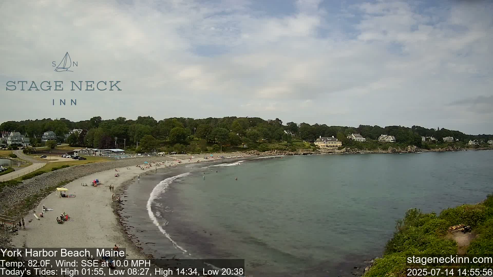 York Harbor Beach Live Cam, Maine USA 
