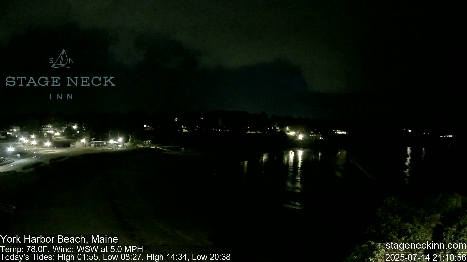 York Harbor Beach Live Cam, Maine USA 