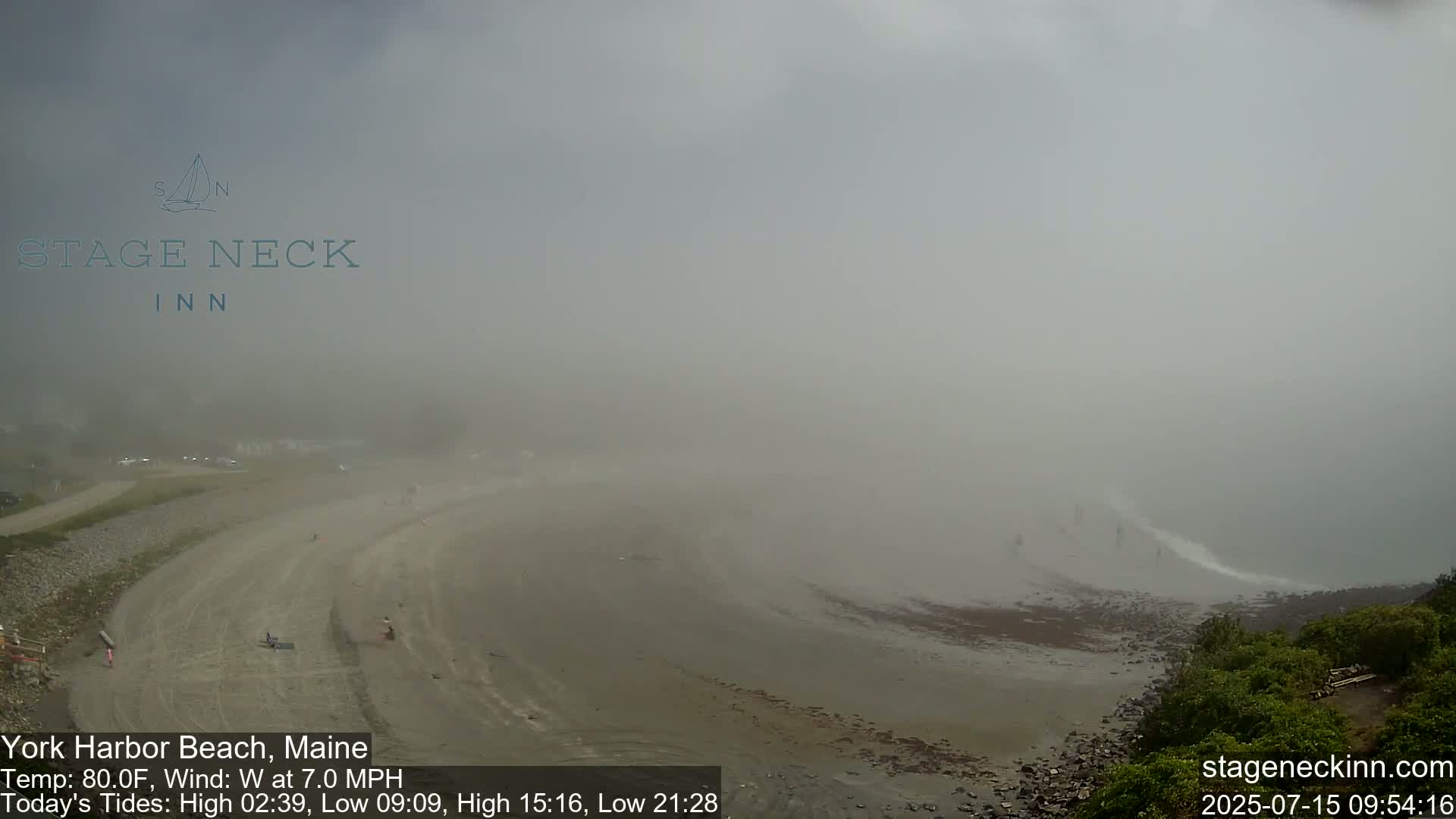 York Harbor Beach Live Cam, Maine USA 