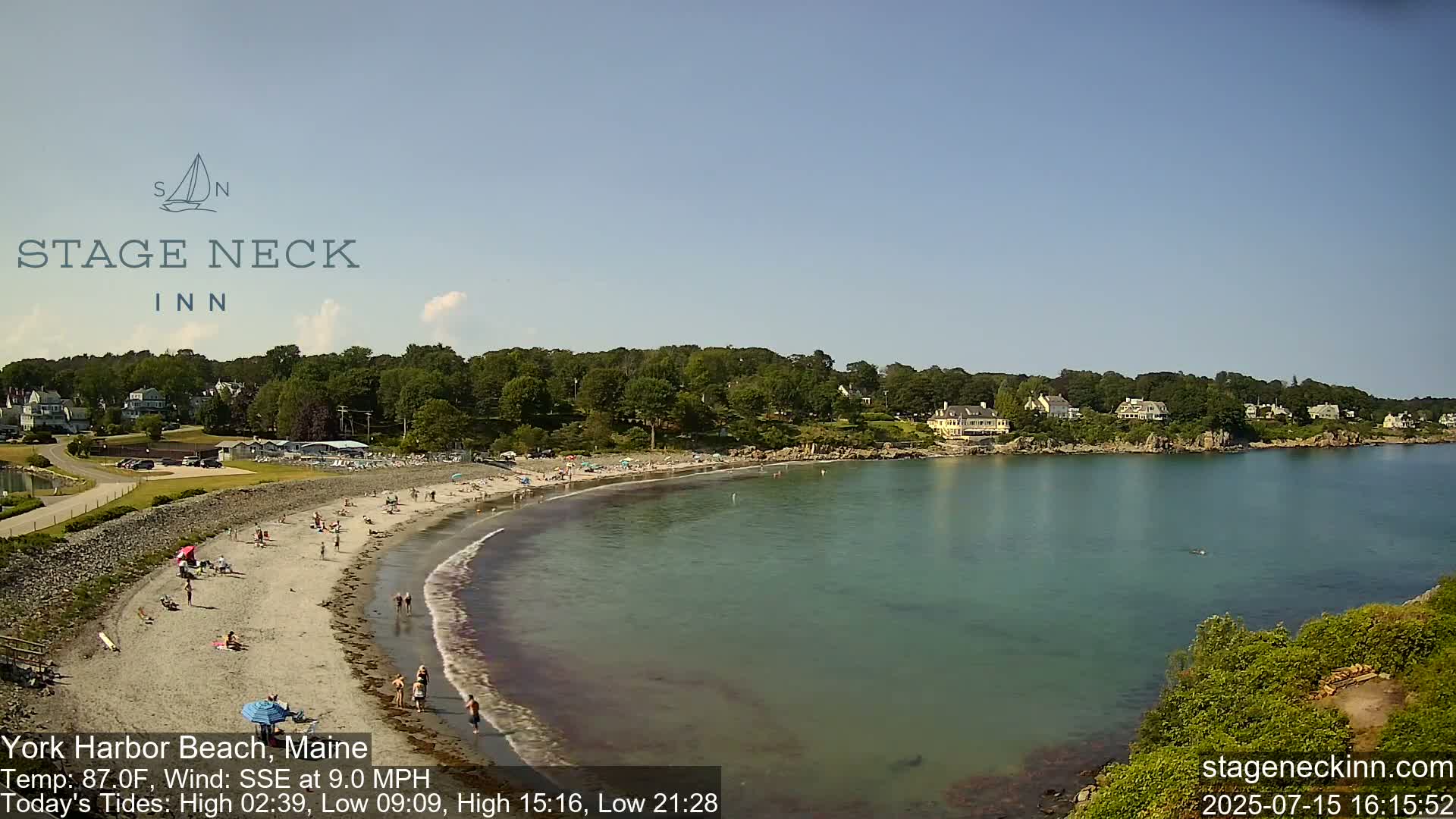 York Harbor Beach Live Cam, Maine USA 