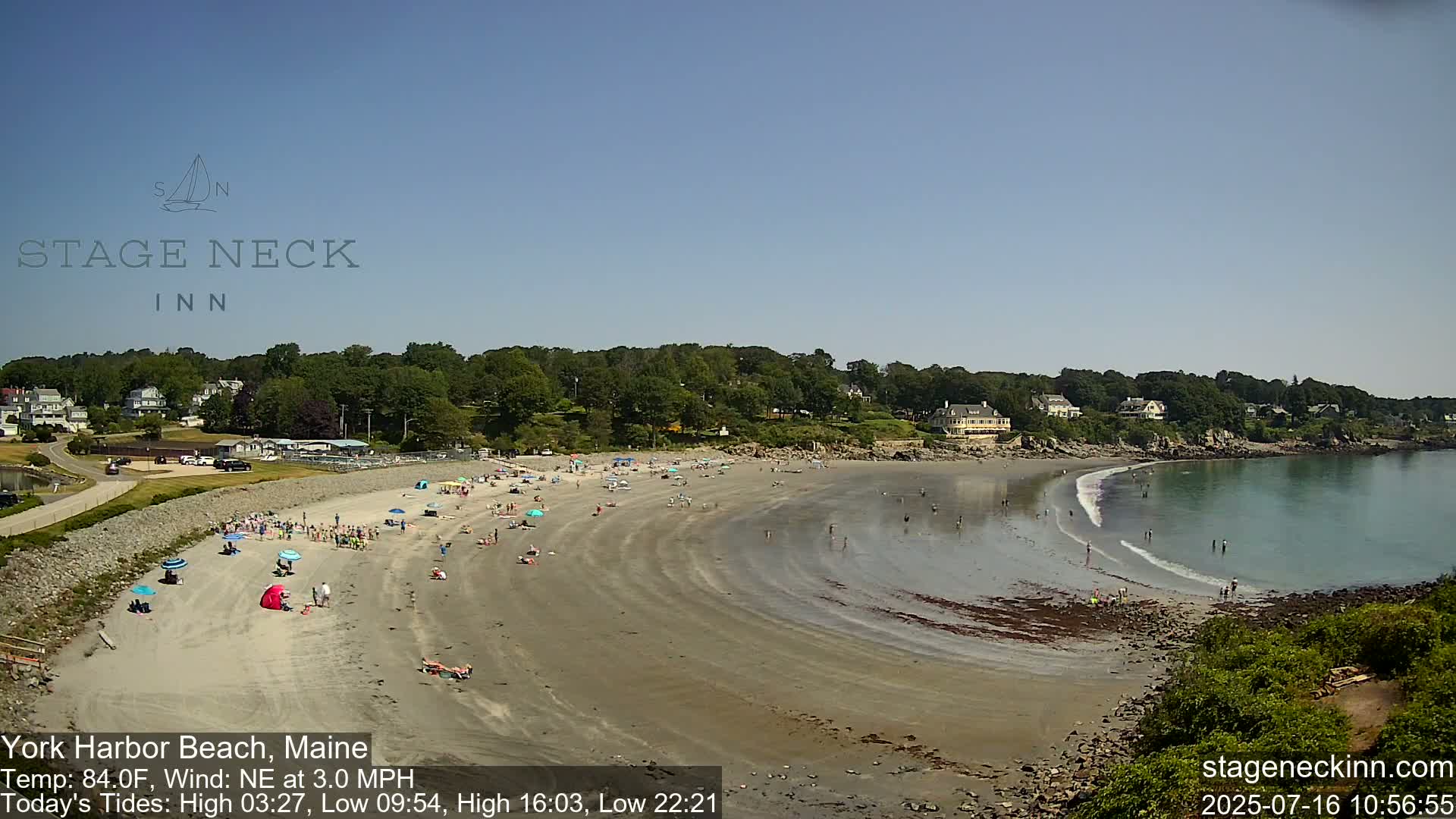York Harbor Beach Live Cam, Maine USA 